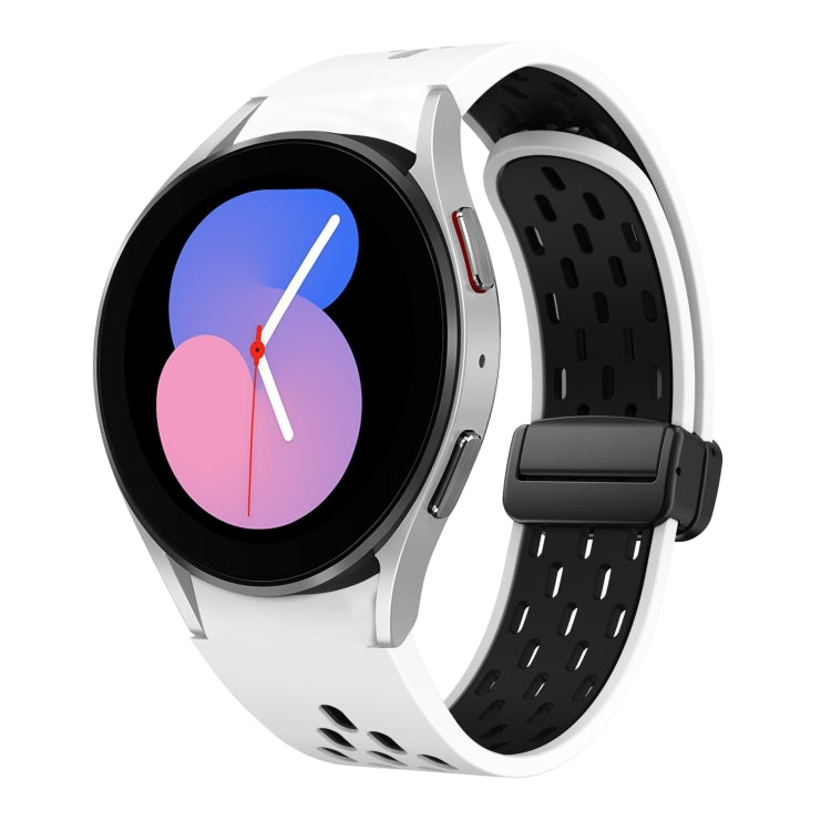 Two Color Magnetic Folding Black Buckle Silicone Watch Band