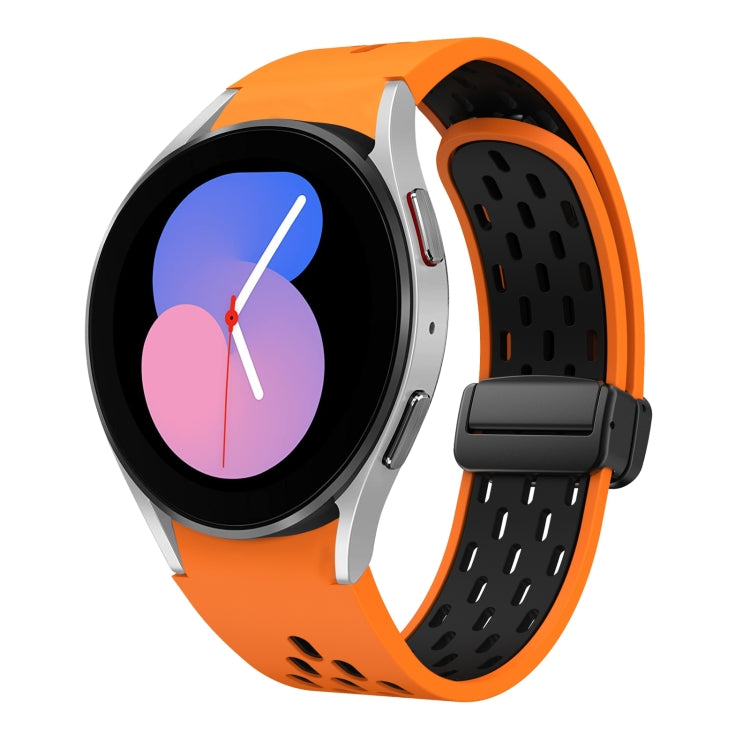 Two Color Magnetic Folding Black Buckle Silicone Watch Band