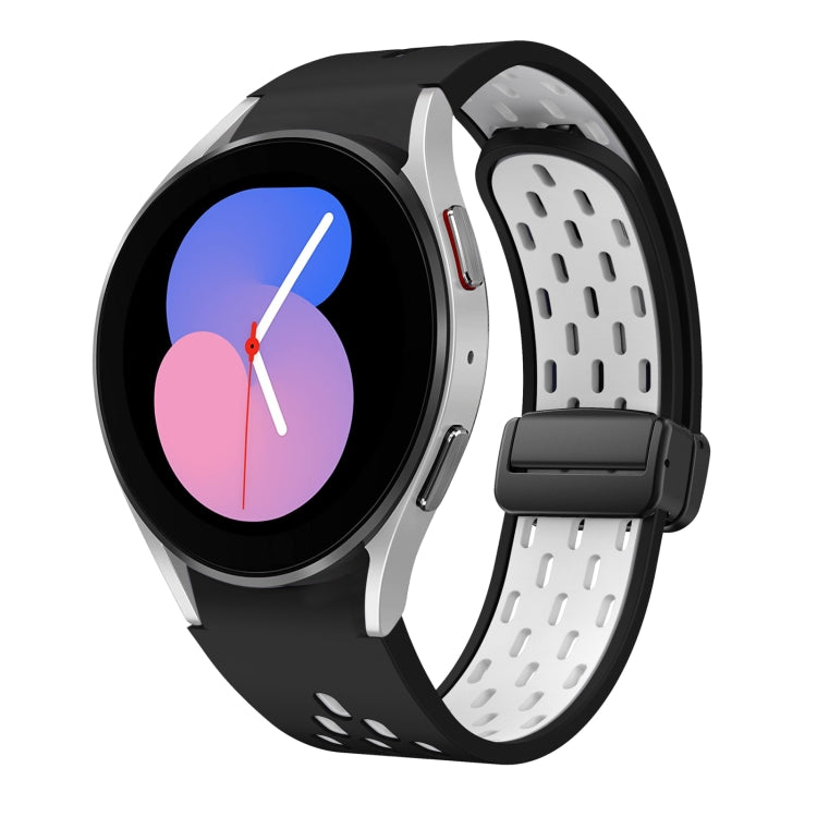 Two Color Magnetic Folding Black Buckle Silicone Watch Band