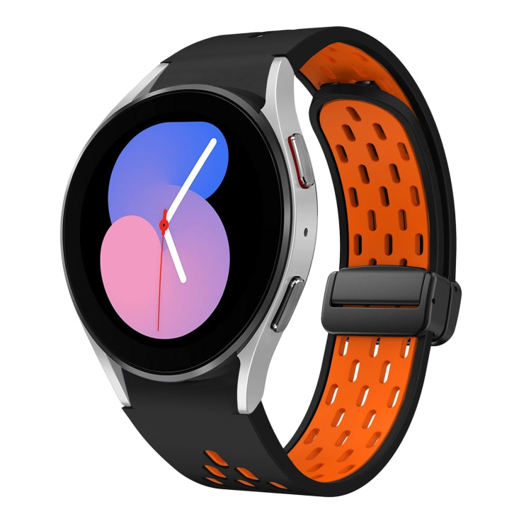 Two Color Magnetic Folding Black Buckle Silicone Watch Band