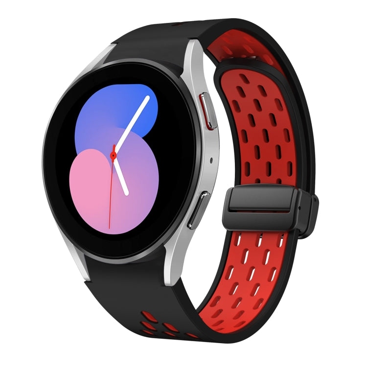 Two Color Magnetic Folding Black Buckle Silicone Watch Band
