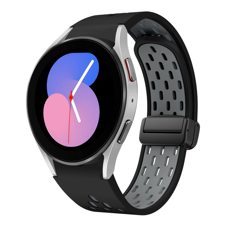 Two Color Magnetic Folding Black Buckle Silicone Watch Band