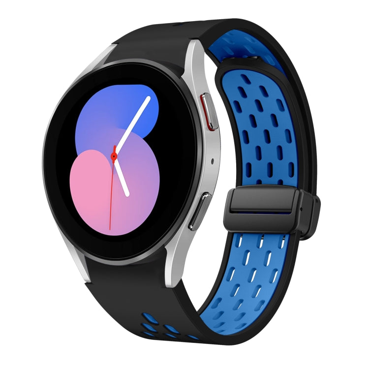 Two Color Magnetic Folding Black Buckle Silicone Watch Band