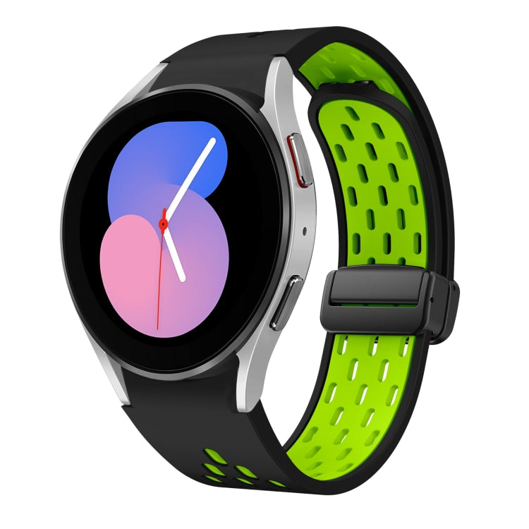 Two Color Magnetic Folding Black Buckle Silicone Watch Band
