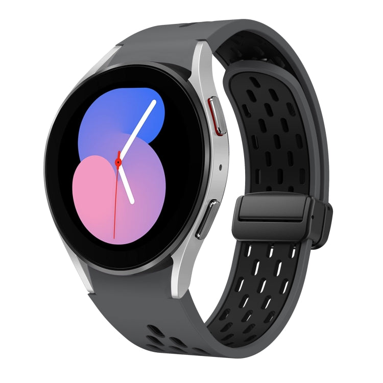 Two Color Magnetic Folding Black Buckle Silicone Watch Band