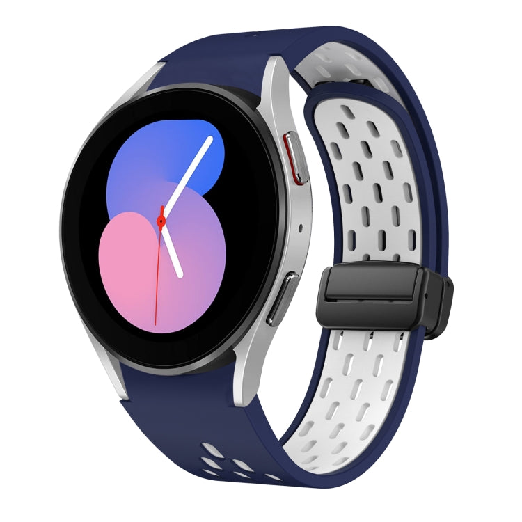 Two Color Magnetic Folding Black Buckle Silicone Watch Band