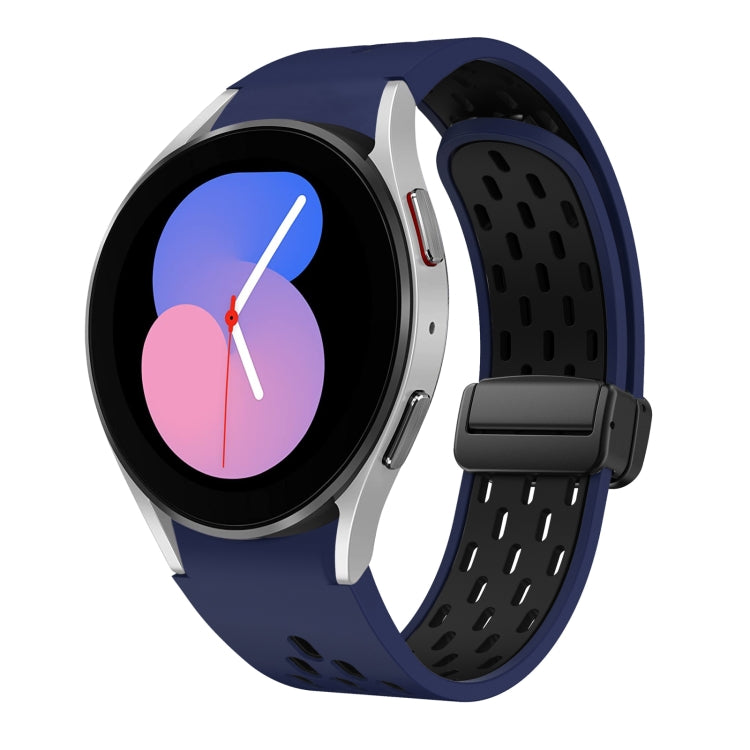Two Color Magnetic Folding Black Buckle Silicone Watch Band