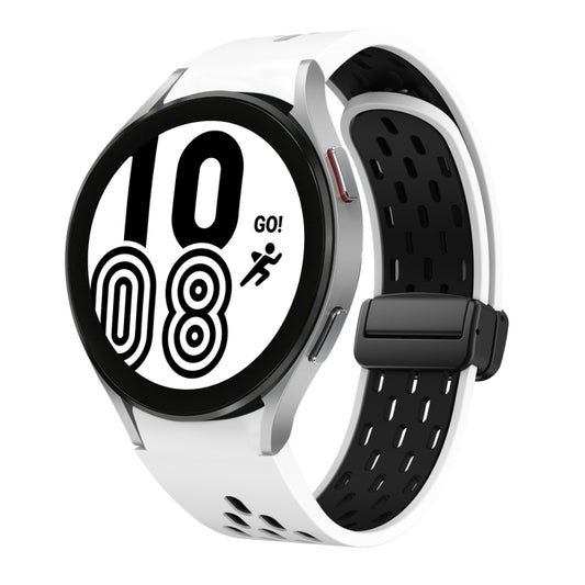 Two Color Magnetic Folding Black Buckle Silicone Watch Band
