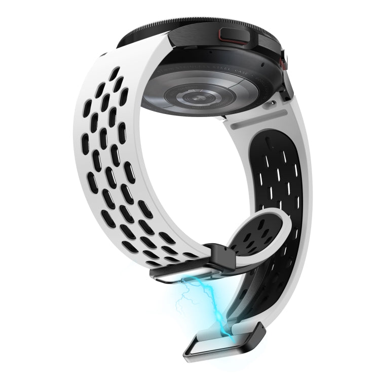Two Color Magnetic Folding Black Buckle Silicone Watch Band