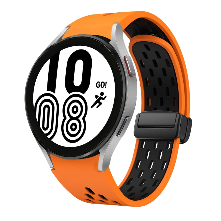 Two Color Magnetic Folding Black Buckle Silicone Watch Band