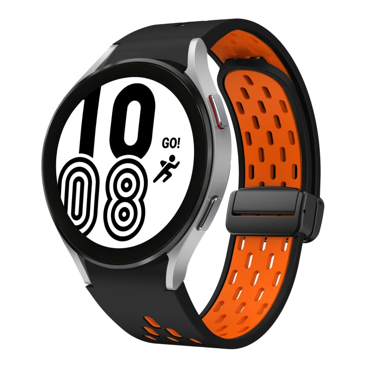 Two Color Magnetic Folding Black Buckle Silicone Watch Band