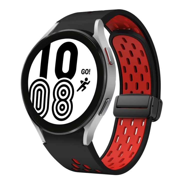 Two Color Magnetic Folding Black Buckle Silicone Watch Band
