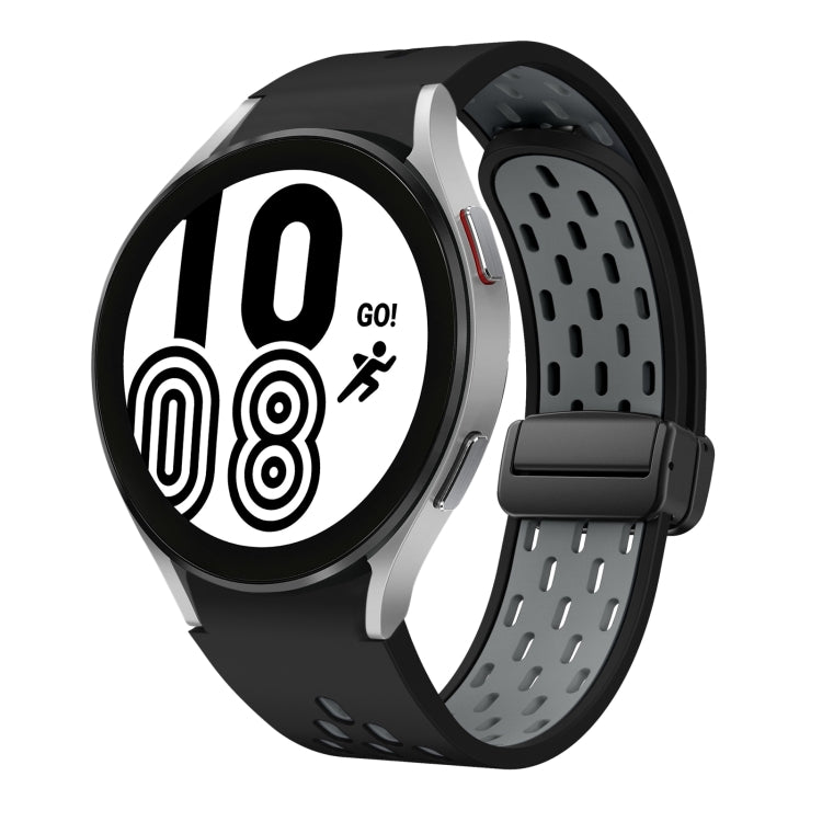 Two Color Magnetic Folding Black Buckle Silicone Watch Band