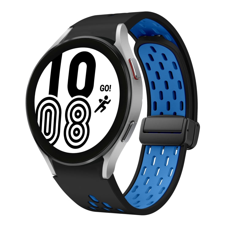 Two Color Magnetic Folding Black Buckle Silicone Watch Band