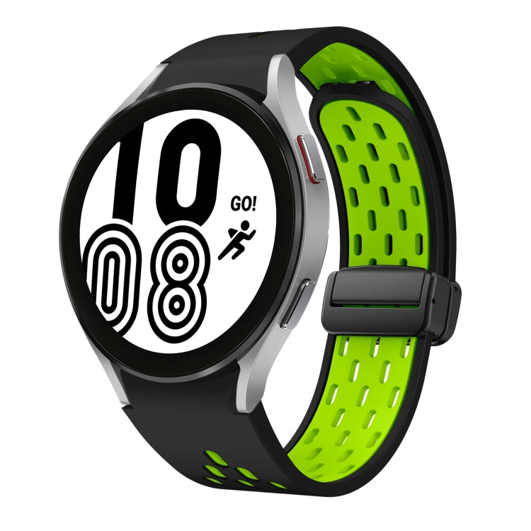 Two Color Magnetic Folding Black Buckle Silicone Watch Band