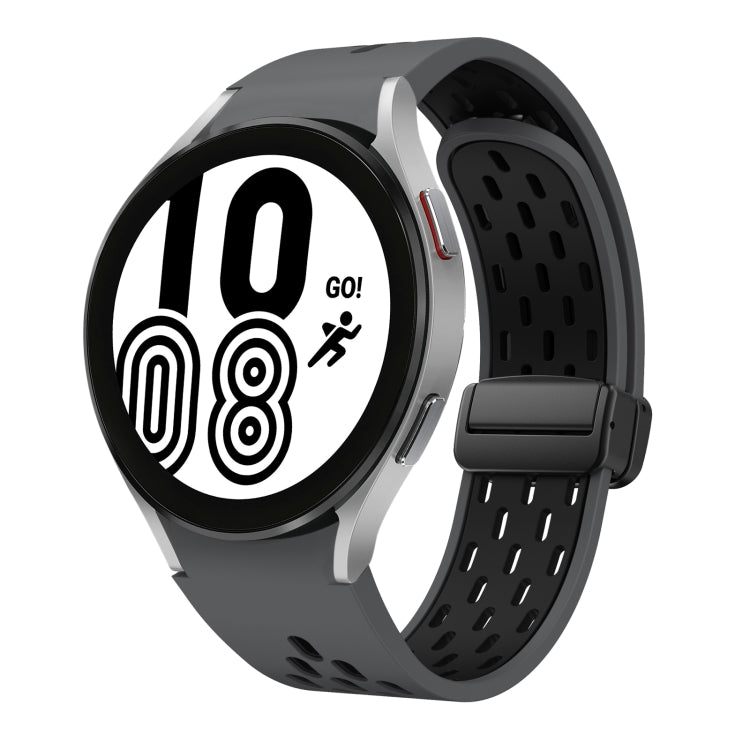 Two Color Magnetic Folding Black Buckle Silicone Watch Band