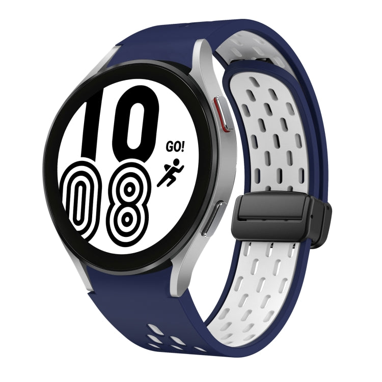 Two Color Magnetic Folding Black Buckle Silicone Watch Band