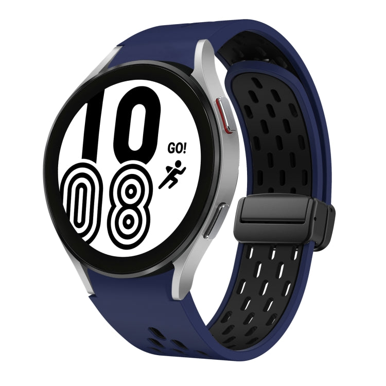 Two Color Magnetic Folding Black Buckle Silicone Watch Band