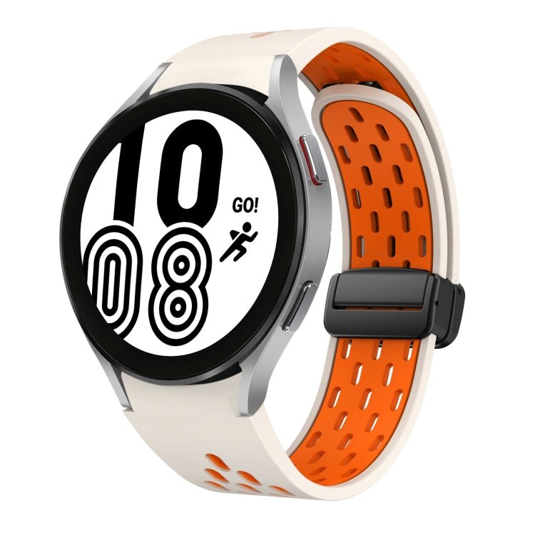 Two Color Magnetic Folding Black Buckle Silicone Watch Band