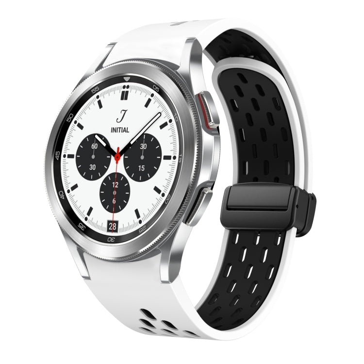 Two Color Magnetic Folding Black Buckle Silicone Watch Band