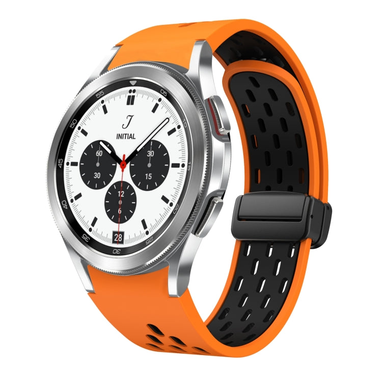Two Color Magnetic Folding Black Buckle Silicone Watch Band