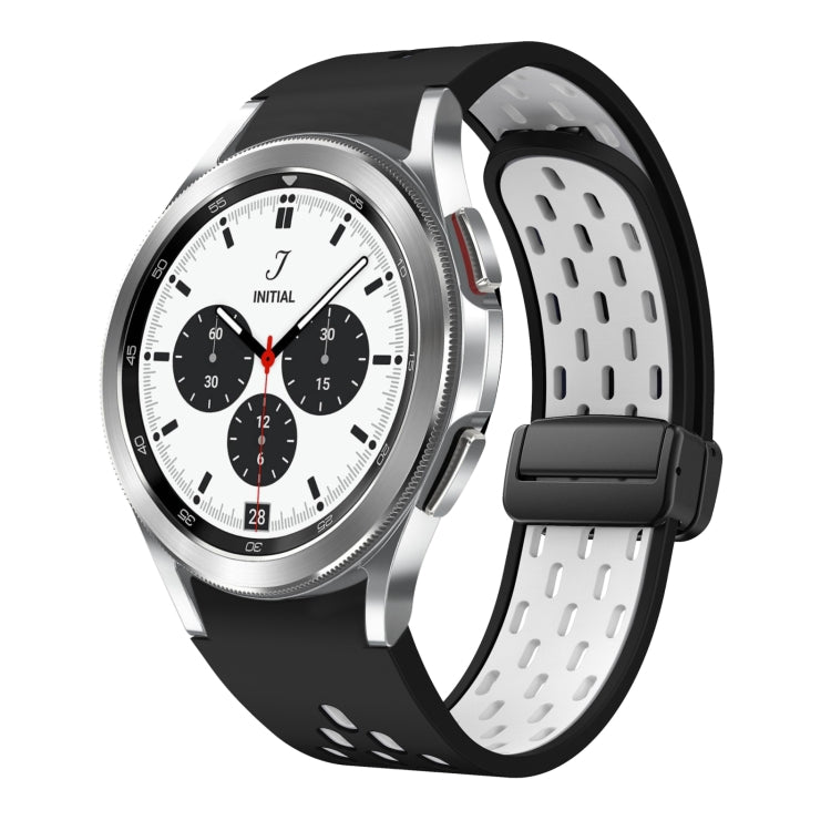 Two Color Magnetic Folding Black Buckle Silicone Watch Band