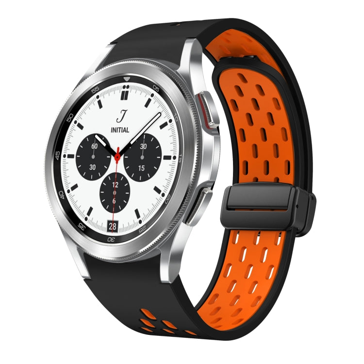 Two Color Magnetic Folding Black Buckle Silicone Watch Band