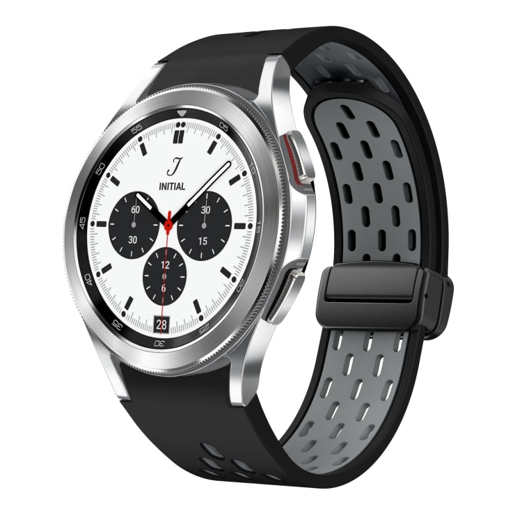 Two Color Magnetic Folding Black Buckle Silicone Watch Band