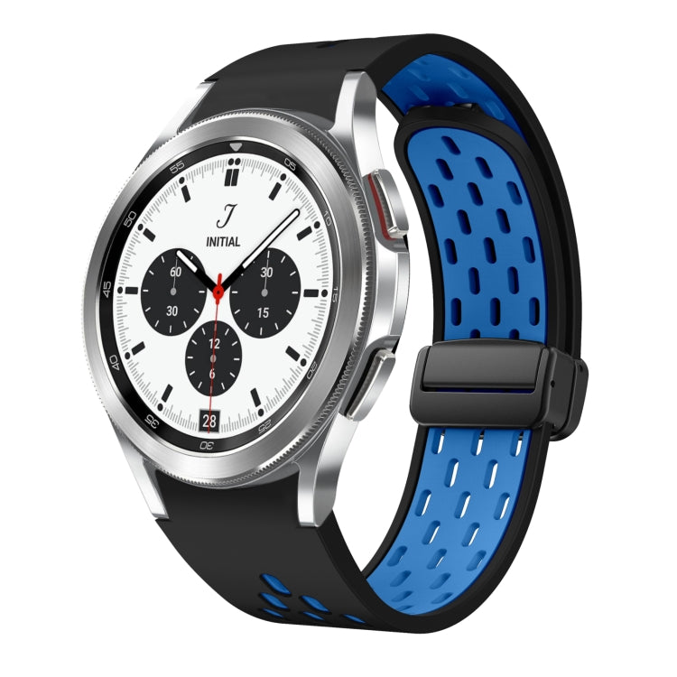 Two Color Magnetic Folding Black Buckle Silicone Watch Band