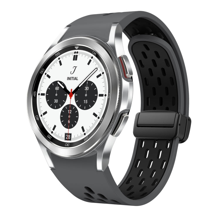 Two Color Magnetic Folding Black Buckle Silicone Watch Band