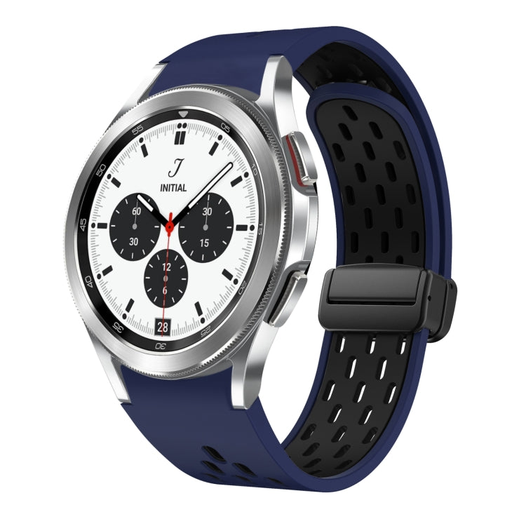 Two Color Magnetic Folding Black Buckle Silicone Watch Band