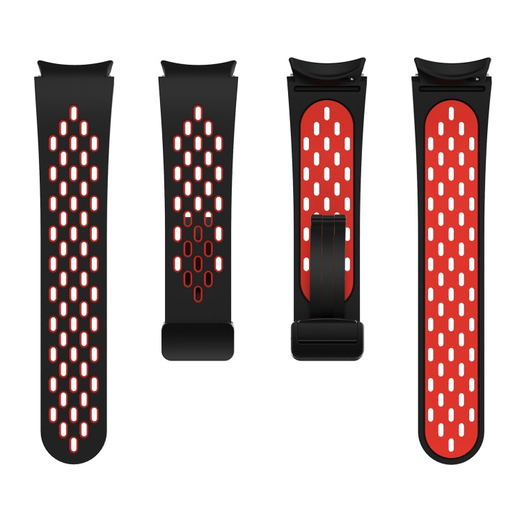 Two Color Magnetic Folding Black Buckle Silicone Watch Band