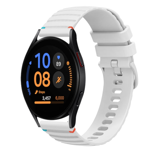 Wavy Dotted Stitched 20mm Silicone Watch Band, For Samsung Galaxy Watch FE 40mm, For Samsung Galaxy Watch 7 40 / 44mm
