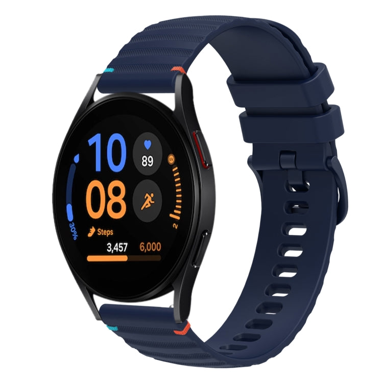 Wavy Dotted Stitched 20mm Silicone Watch Band, For Samsung Galaxy Watch FE 40mm, For Samsung Galaxy Watch 7 40 / 44mm