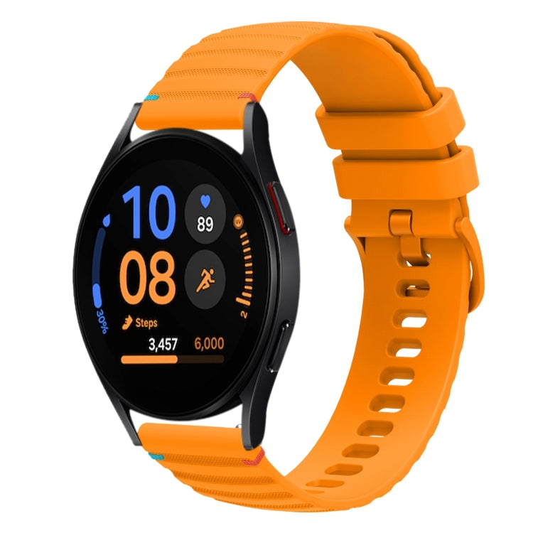 Wavy Dotted Stitched 20mm Silicone Watch Band, For Samsung Galaxy Watch FE 40mm, For Samsung Galaxy Watch 7 40 / 44mm