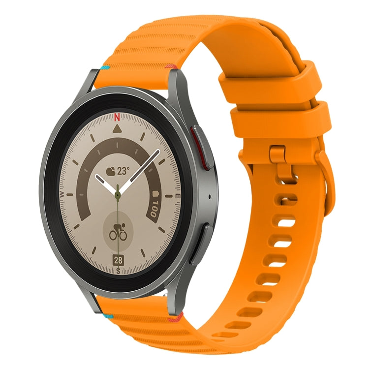 Wavy Dotted Stitched 20mm Silicone Watch Band, For Samsung Galaxy Watch 5 40 / 44mm, For Samsung Galaxy Watch 5 Pro 45mm