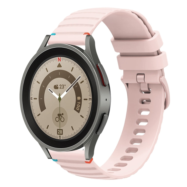 Wavy Dotted Stitched 20mm Silicone Watch Band, For Samsung Galaxy Watch 5 40 / 44mm, For Samsung Galaxy Watch 5 Pro 45mm