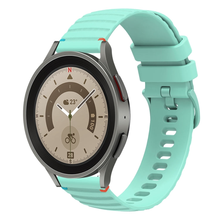 Wavy Dotted Stitched 20mm Silicone Watch Band, For Samsung Galaxy Watch 5 40 / 44mm, For Samsung Galaxy Watch 5 Pro 45mm
