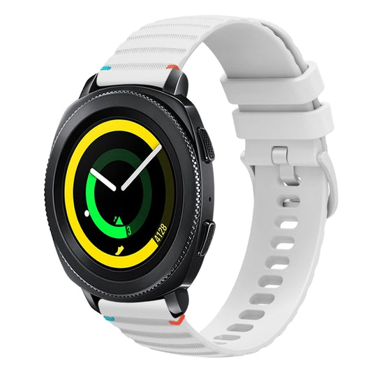 Wavy Dotted Stitched 20mm Silicone Watch Band, For Samsung Galaxy Gear Sport, For Samsung Galaxy Watch Active 2