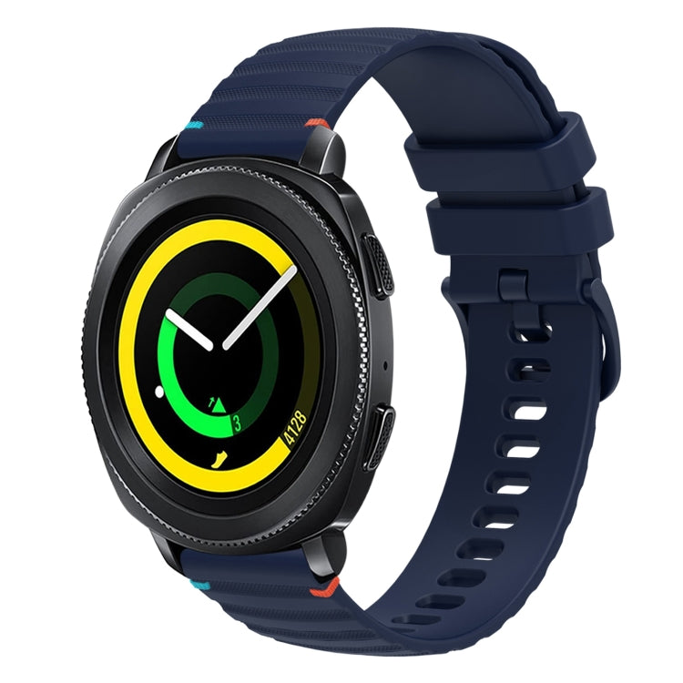 Wavy Dotted Stitched 20mm Silicone Watch Band, For Samsung Galaxy Gear Sport, For Samsung Galaxy Watch Active 2
