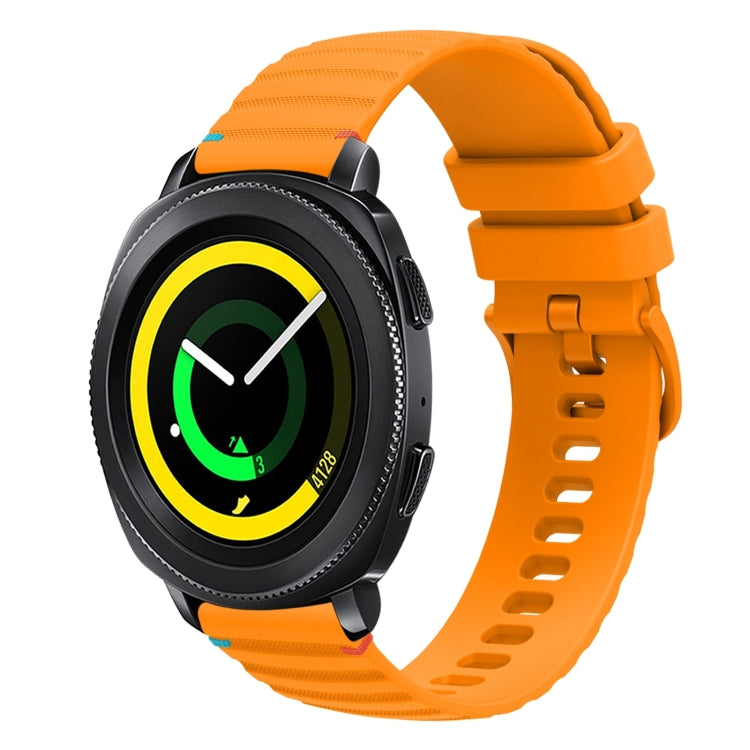 Wavy Dotted Stitched 20mm Silicone Watch Band, For Samsung Galaxy Gear Sport, For Samsung Galaxy Watch Active 2