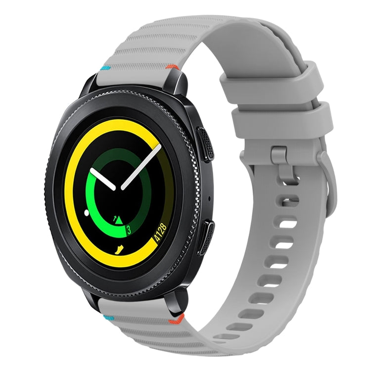 Wavy Dotted Stitched 20mm Silicone Watch Band, For Samsung Galaxy Gear Sport, For Samsung Galaxy Watch Active 2