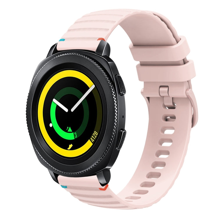 Wavy Dotted Stitched 20mm Silicone Watch Band, For Samsung Galaxy Gear Sport, For Samsung Galaxy Watch Active 2