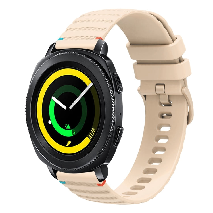 Wavy Dotted Stitched 20mm Silicone Watch Band, For Samsung Galaxy Gear Sport, For Samsung Galaxy Watch Active 2