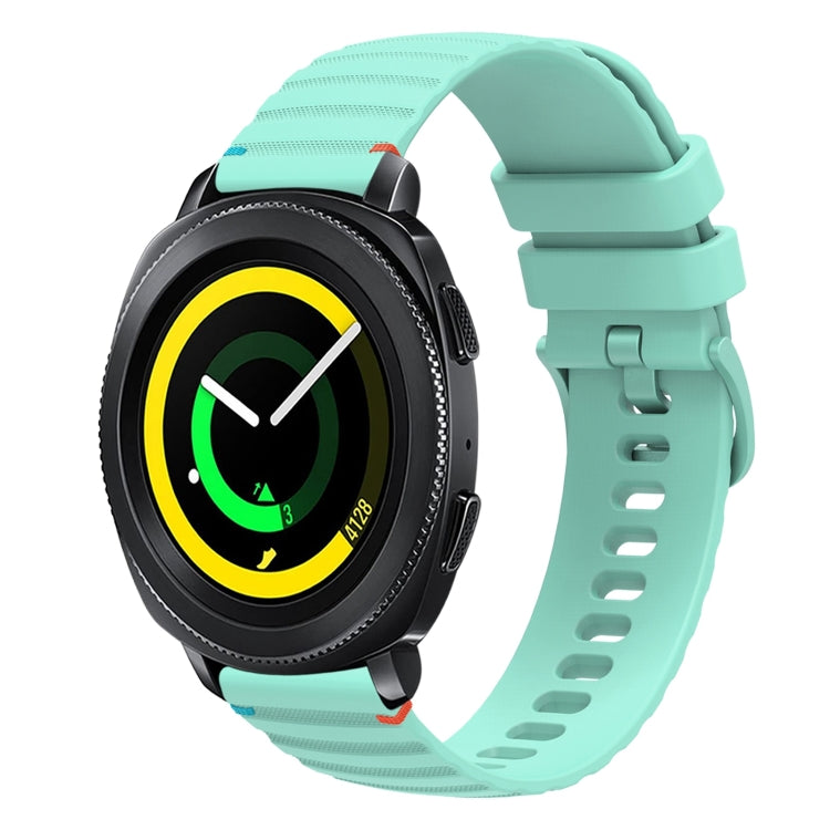 Wavy Dotted Stitched 20mm Silicone Watch Band, For Samsung Galaxy Gear Sport, For Samsung Galaxy Watch Active 2