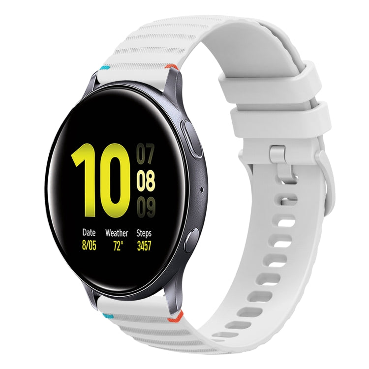 Wavy Dotted Stitched 20mm Silicone Watch Band, For Samsung Galaxy Gear Sport, For Samsung Galaxy Watch Active 2