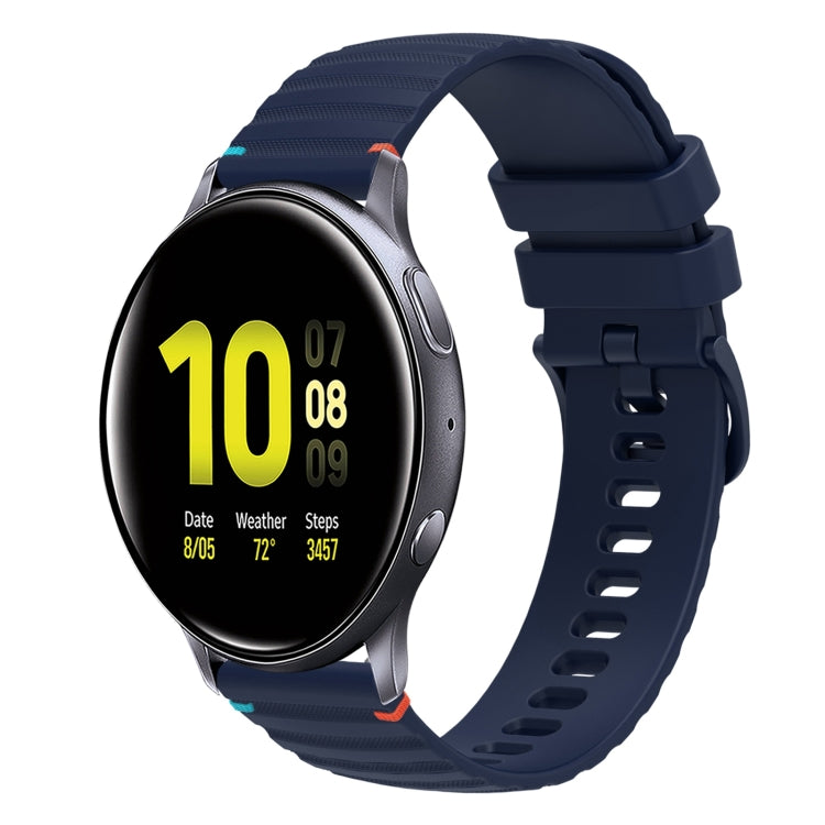 Wavy Dotted Stitched 20mm Silicone Watch Band, For Samsung Galaxy Gear Sport, For Samsung Galaxy Watch Active 2