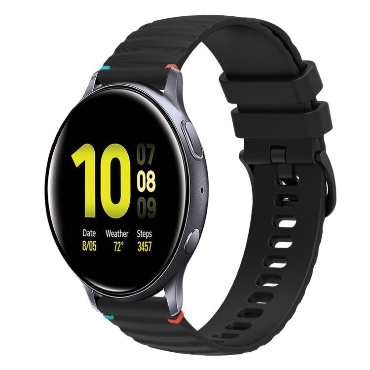 Wavy Dotted Stitched 20mm Silicone Watch Band, For Samsung Galaxy Gear Sport, For Samsung Galaxy Watch Active 2