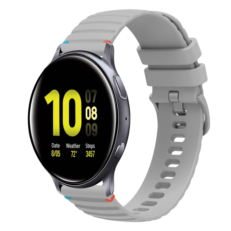 Wavy Dotted Stitched 20mm Silicone Watch Band, For Samsung Galaxy Gear Sport, For Samsung Galaxy Watch Active 2
