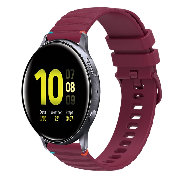 Wavy Dotted Stitched 20mm Silicone Watch Band, For Samsung Galaxy Gear Sport, For Samsung Galaxy Watch Active 2